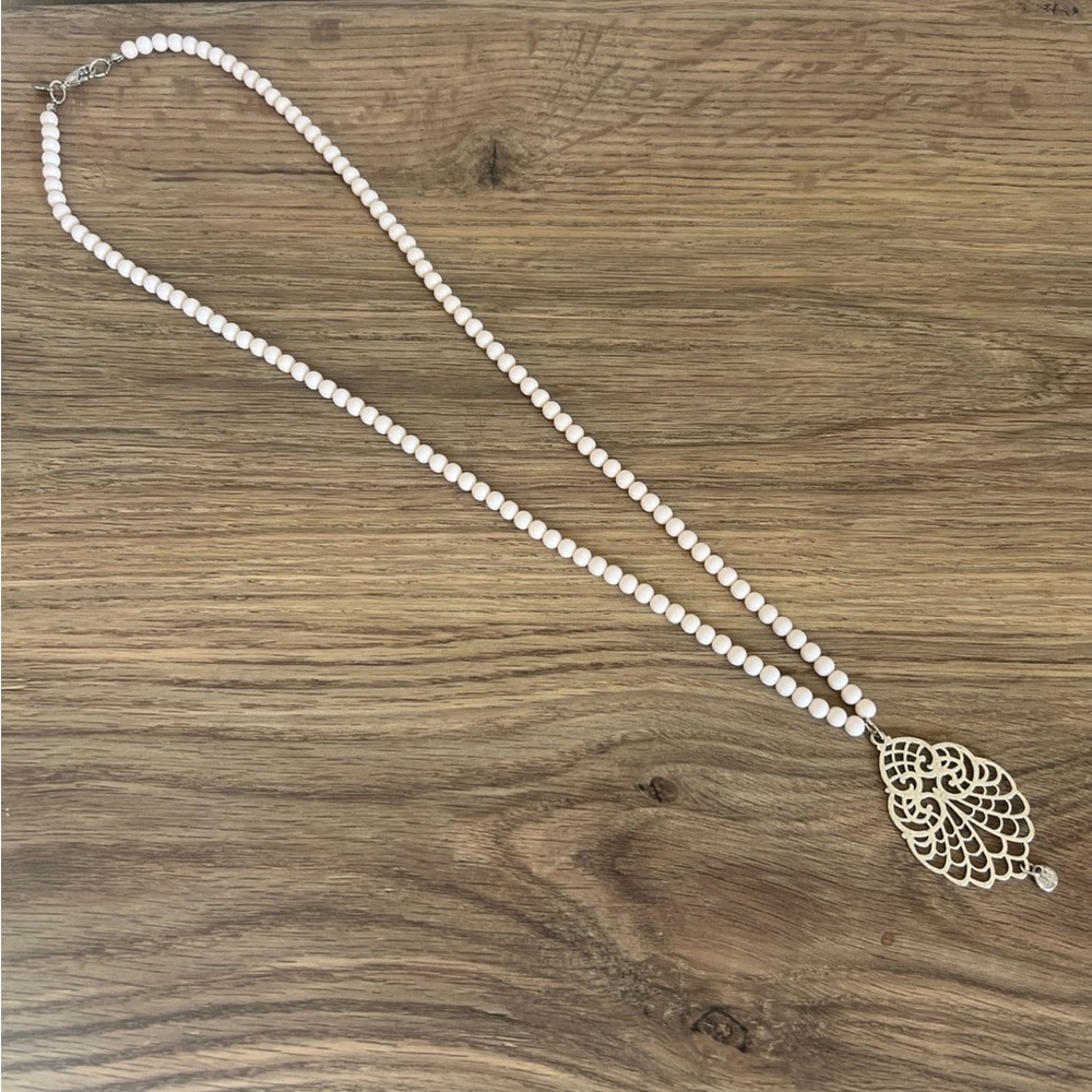 American Eagle Long Beaded Statement Necklace